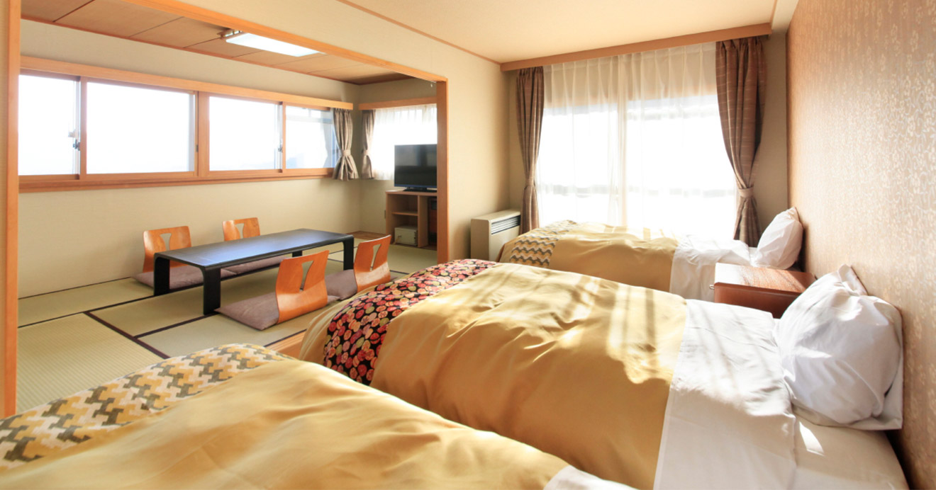 和室6帖+3シモンズベッドi3