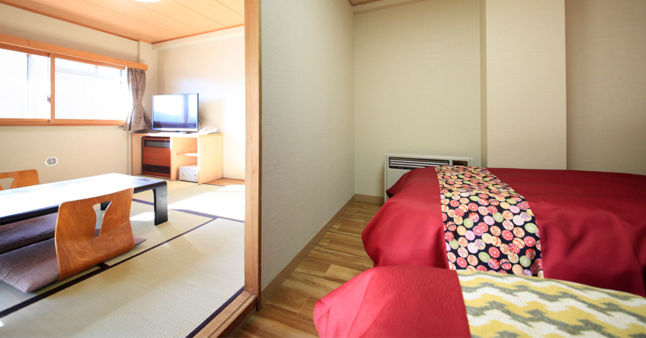 和室12帖+2シモンズベッドf1